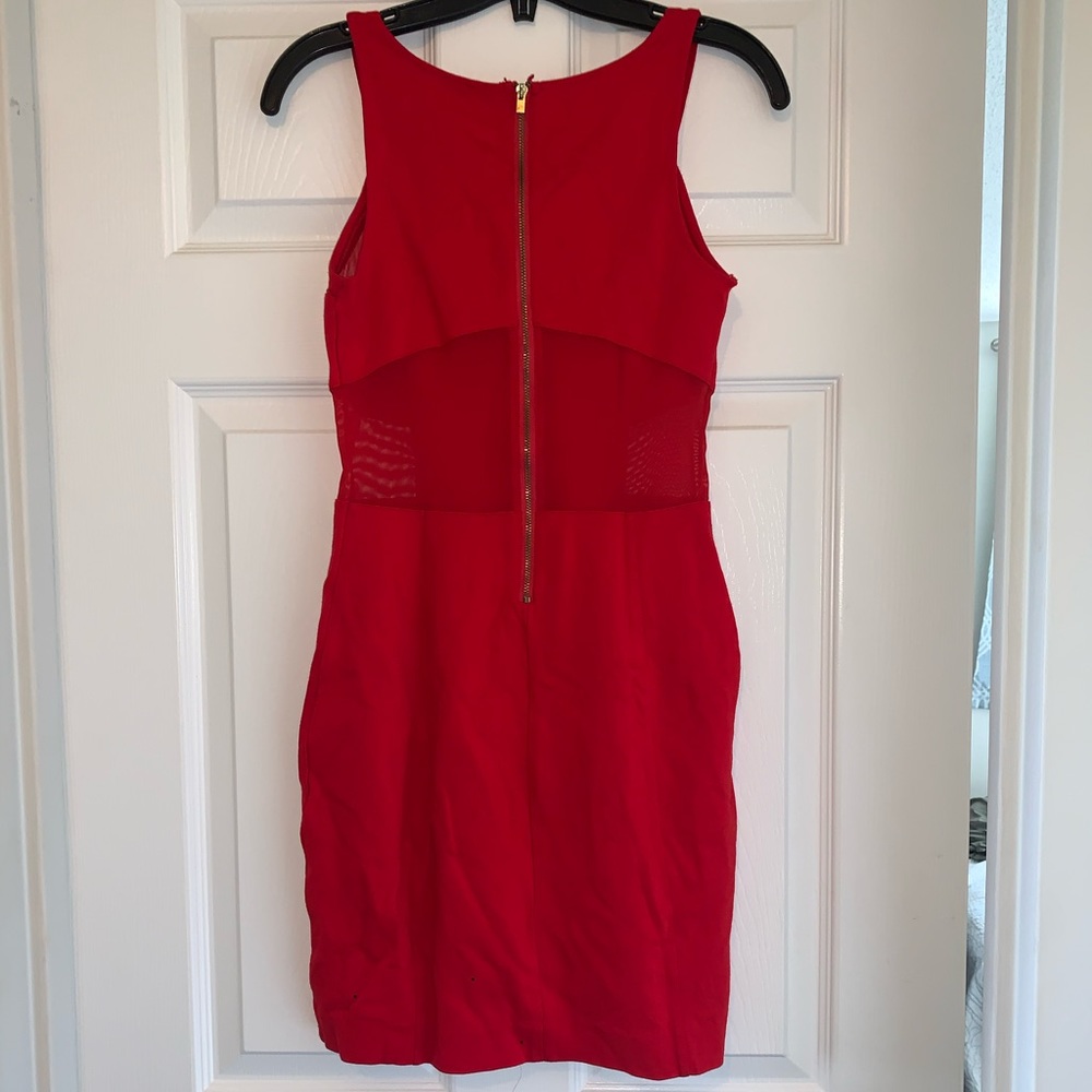 Express Red Dress with Mesh - Picture 2 of 6